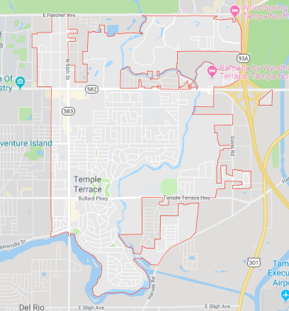 Temple Terrace Computer Repair near me tampa map